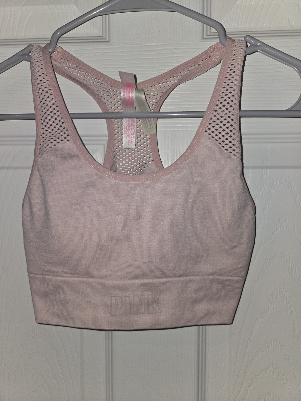 PINK Victoria's Secret Blush Mesh Racerback Sports Bra Xs